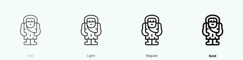 troglodyte icon. Thin, Light, Regular And Bold style design isolated on white background vector