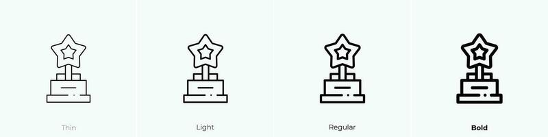 trophy icon. Thin, Light, Regular And Bold style design isolated on white background vector