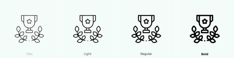trophy icon. Thin, Light, Regular And Bold style design isolated on white background vector