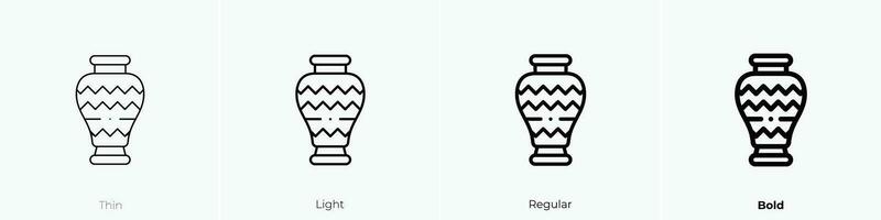 vase icon. Thin, Light, Regular And Bold style design isolated on white background vector