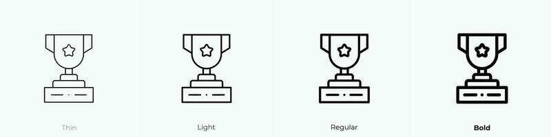 trophy icon. Thin, Light, Regular And Bold style design isolated on white background vector