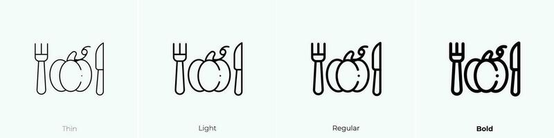 vegan icon. Thin, Light, Regular And Bold style design isolated on white background vector