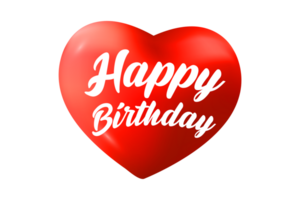 Red Happy Birthday Heart png