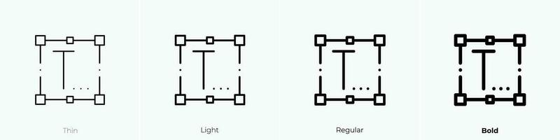 typography icon. Thin, Light, Regular And Bold style design isolated on white background vector