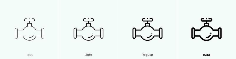 valve icon. Thin, Light, Regular And Bold style design isolated on white background vector