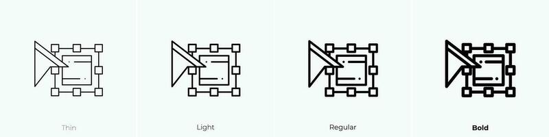 transform icon. Thin, Light, Regular And Bold style design isolated on white background vector