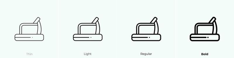 treadmill icon. Thin, Light, Regular And Bold style design isolated on white background vector