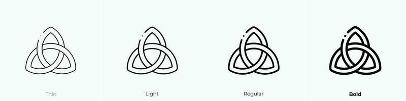 triquetra icon. Thin, Light, Regular And Bold style design isolated on white background vector