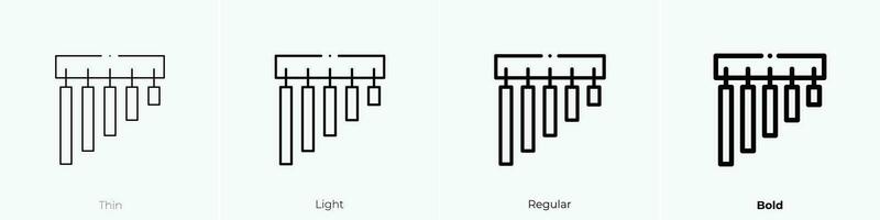 tubular icono. delgado, luz, regular y negrita estilo diseño aislado en blanco antecedentes vector