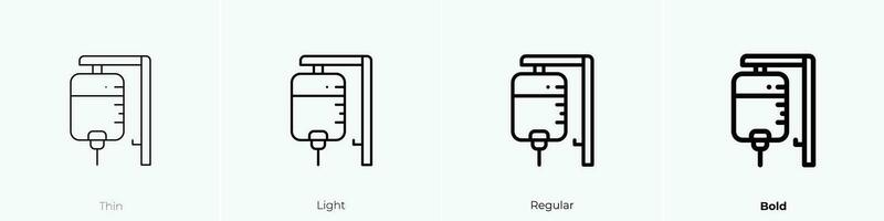 transfusión icono. delgado, luz, regular y negrita estilo diseño aislado en blanco antecedentes vector