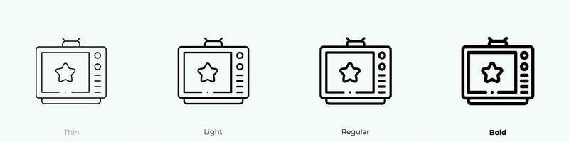 tv show icon. Thin, Light, Regular And Bold style design isolated on white background vector