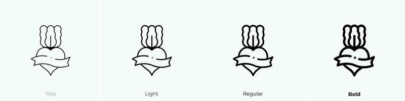vegetables icon. Thin, Light, Regular And Bold style design isolated on white background vector