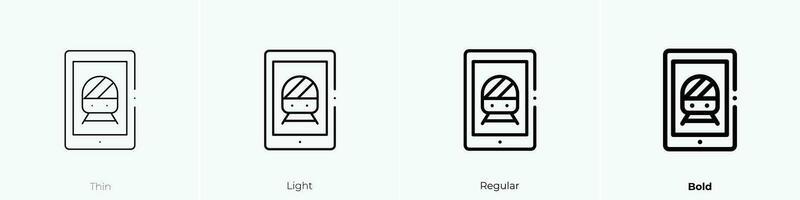 tren icono. delgado, luz, regular y negrita estilo diseño aislado en blanco antecedentes vector