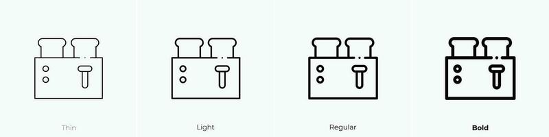 toaster icon. Thin, Light, Regular And Bold style design isolated on white background vector
