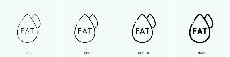 trans fat icon. Thin, Light, Regular And Bold style design isolated on white background vector