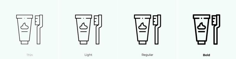 diente higiene icono. delgado, luz, regular y negrita estilo diseño aislado en blanco antecedentes vector