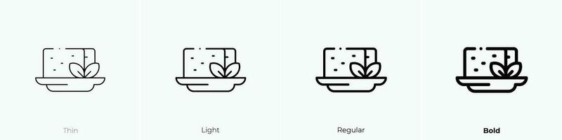 tofu icon. Thin, Light, Regular And Bold style design isolated on white background vector