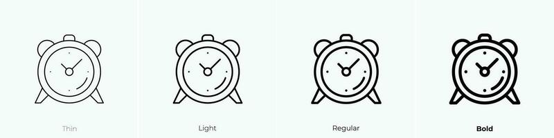 time icon. Thin, Light, Regular And Bold style design isolated on white background vector