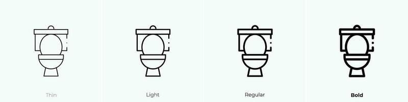 baño icono. delgado, luz, regular y negrita estilo diseño aislado en blanco antecedentes vector