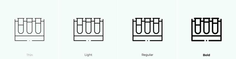 test tubes icon. Thin, Light, Regular And Bold style design isolated on white background vector