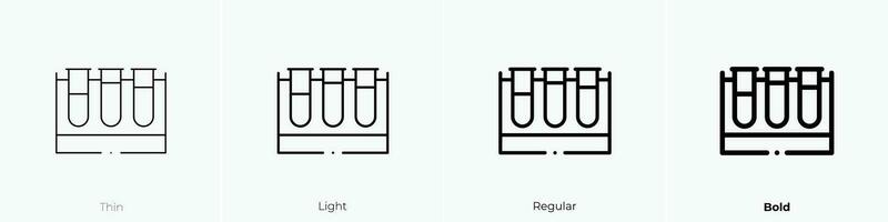 test tubes icon. Thin, Light, Regular And Bold style design isolated on white background vector