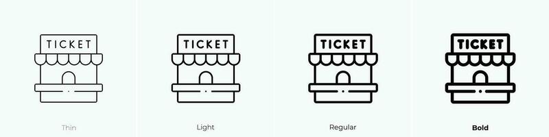 ticket office icon. Thin, Light, Regular And Bold style design isolated on white background vector