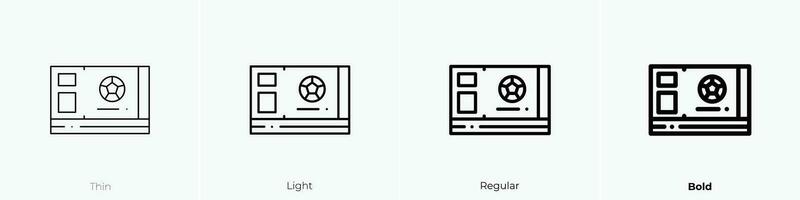 boleto icono. delgado, luz, regular y negrita estilo diseño aislado en blanco antecedentes vector