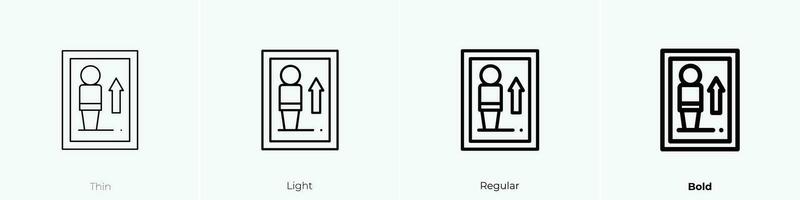 toilet icon. Thin, Light, Regular And Bold style design isolated on white background vector