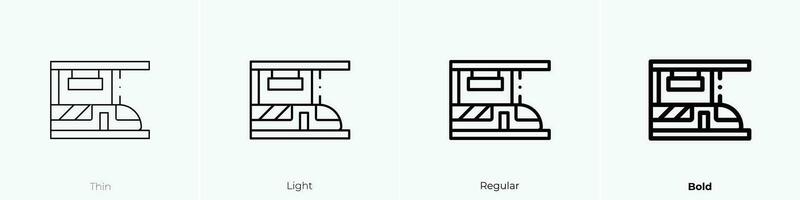 tren estación icono. delgado, luz, regular y negrita estilo diseño aislado en blanco antecedentes vector