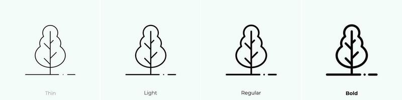 tree icon. Thin, Light, Regular And Bold style design isolated on white background vector
