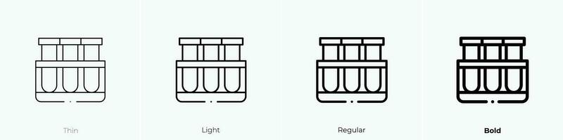 test tubes icon. Thin, Light, Regular And Bold style design isolated on white background vector