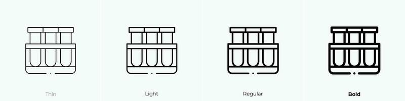 test tubes icon. Thin, Light, Regular And Bold style design isolated on white background vector