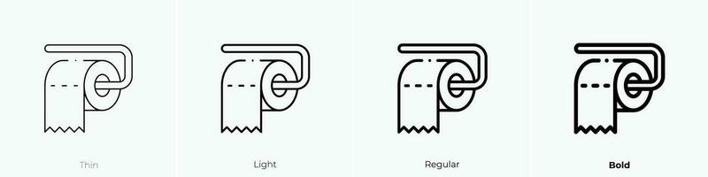 toilet paper icon. Thin, Light, Regular And Bold style design isolated on white background vector