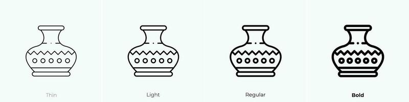 vase icon. Thin, Light, Regular And Bold style design isolated on white background vector