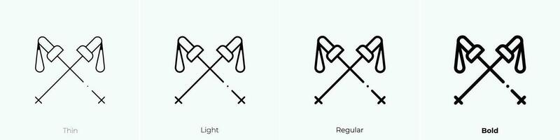 trekking icon. Thin, Light, Regular And Bold style design isolated on white background vector