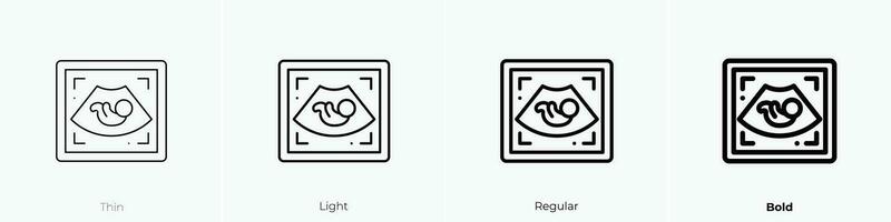 ultrasound icon. Thin, Light, Regular And Bold style design isolated on white background vector