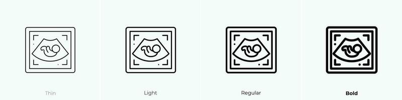 ultrasound icon. Thin, Light, Regular And Bold style design isolated on white background vector