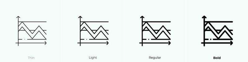 variabilidad icono. delgado, luz, regular y negrita estilo diseño aislado en blanco antecedentes vector