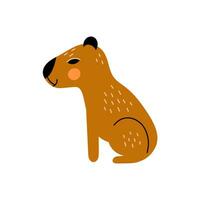 Sitting capybara illustration vector