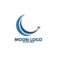 Moon logo vector icon, simple moon logo design template