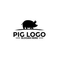 Pig logo icon design template vector,Pork Pig logo design vector