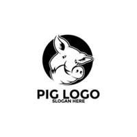 Pig logo icon design template vector,Pork Pig logo design vector