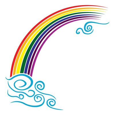 Colorful rainbow in the sketch
