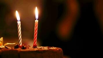 Candles on birthday cake video