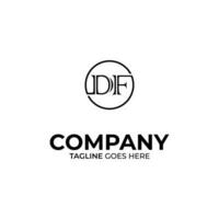 Abstract DF letter simple style logo design vector template