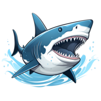 dibujos animados tiburón ai generativo png