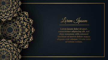 Luxury background with golden mandala ornament vector