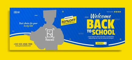 Back to school business horizontal banner template design vector