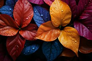 Falls brilliance, leaves in rich hues AI Generated photo