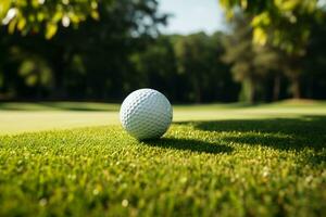 golf pelota rollos en, jugador difuminar ai generado foto